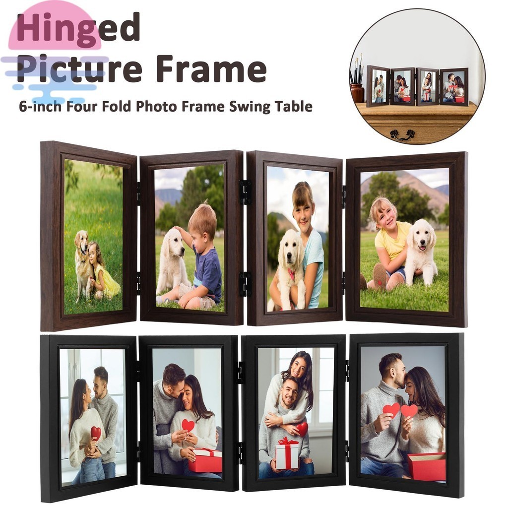 Hinged Picture Frames 4x6 inch Foldable Photo Frame with High