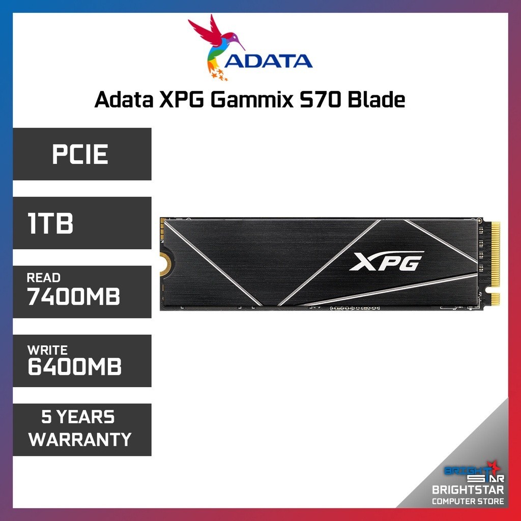 Adata XPG Gammix S70 Blade PCIE Gen4X4 SSD 1TB | Shopee Malaysia