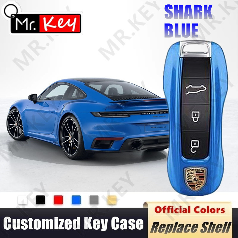 【Mr.Key】Shark Blue Porsche Colored Key Housing For 718 Macan Boxster ...