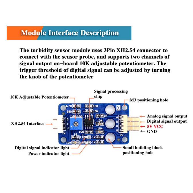 Turbidity sensor kit AZDM01 (with temperature sensor head) | Shopee ...