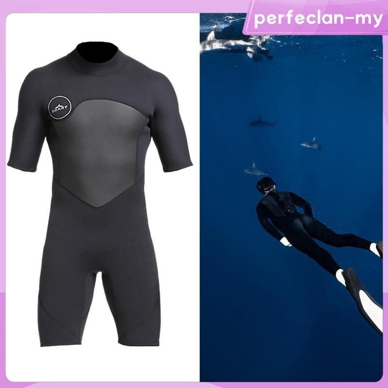 [PerfeclanMY] Men's Wetsuits 2mm Neoprene Back Zipper Shorty Dive Skin