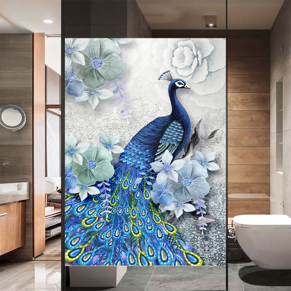 Peacock Window Film Privacy Glass Sticker UV Blocking Heat Control ...