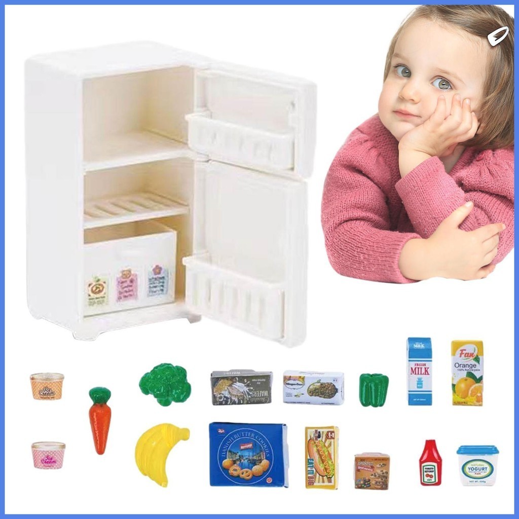 Mini Toy Fridge Miniature Kitchen Dollhouse Fridge Dollhouse Fridge