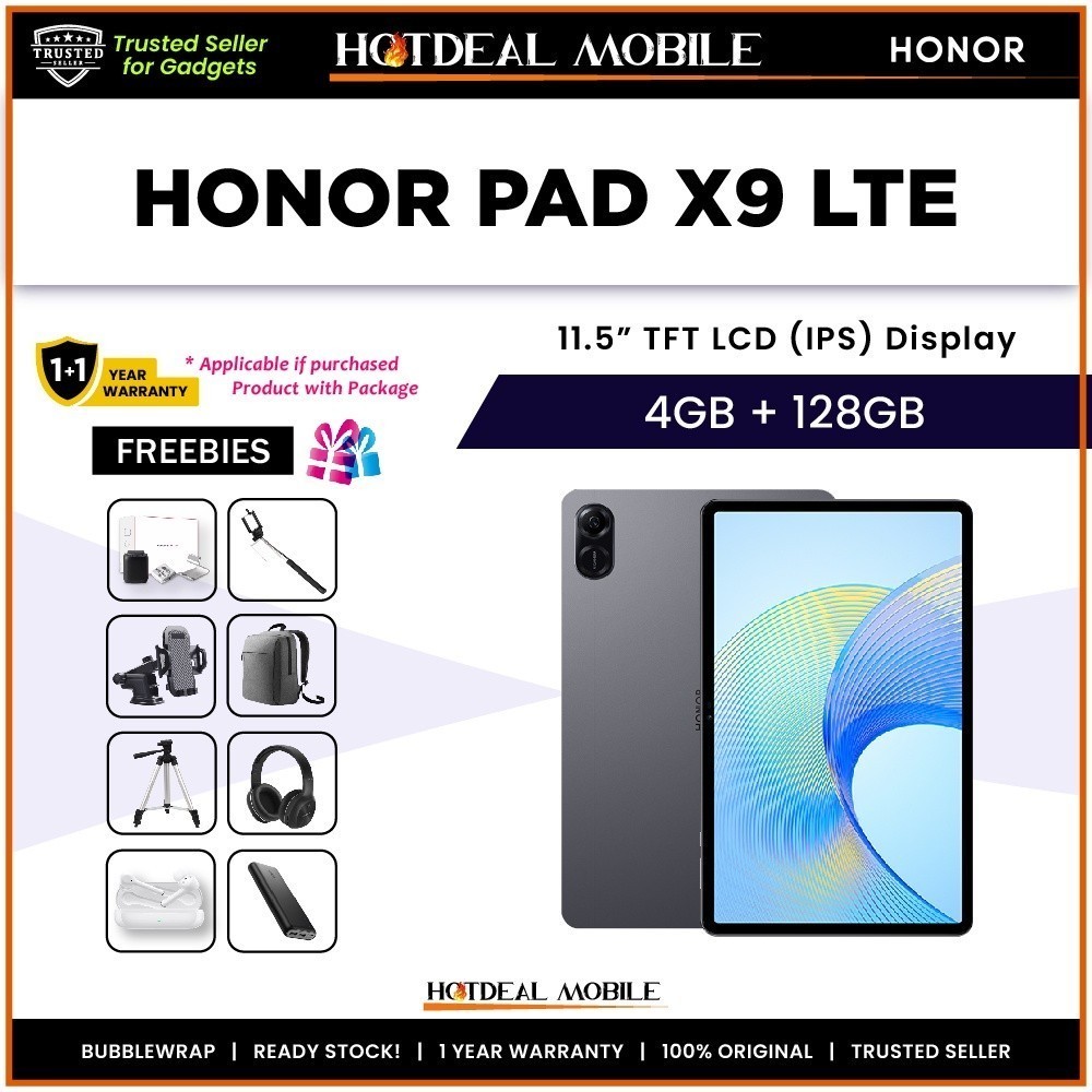 LTE) HONOR Pad X9 11.5” 4GB+128GB Bluetooth Octa Core Android PC Tablet  (New)