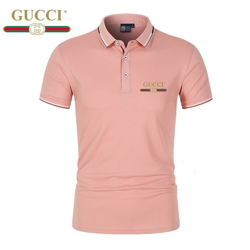 Gucci 2024 Men's Sports POLO Shirt Solid Color Short-Sleeved Sports ...