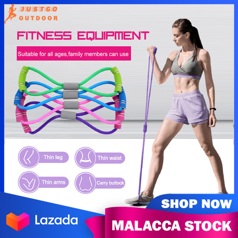 Yoga Pull Rope 8 Shape Pulling Chest Fitness Rubber Tubes Elastic Band ...