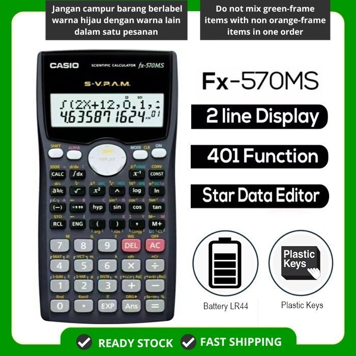 🔥 Ori Casio Scientific Calculator For School and Office FX-570MS Model ...