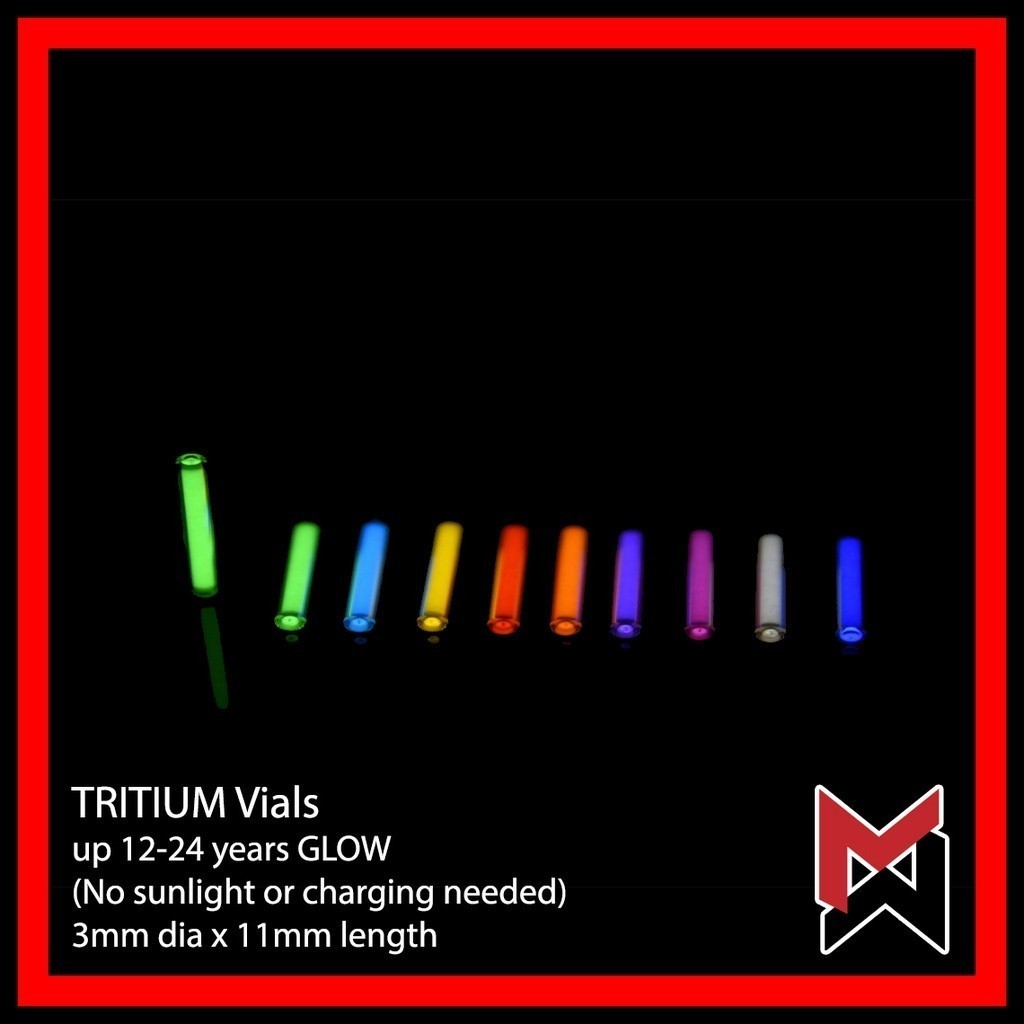 Tritium Vials - 3mm x 11mm - Compatible with TEC-SCR Chain Reaction ...