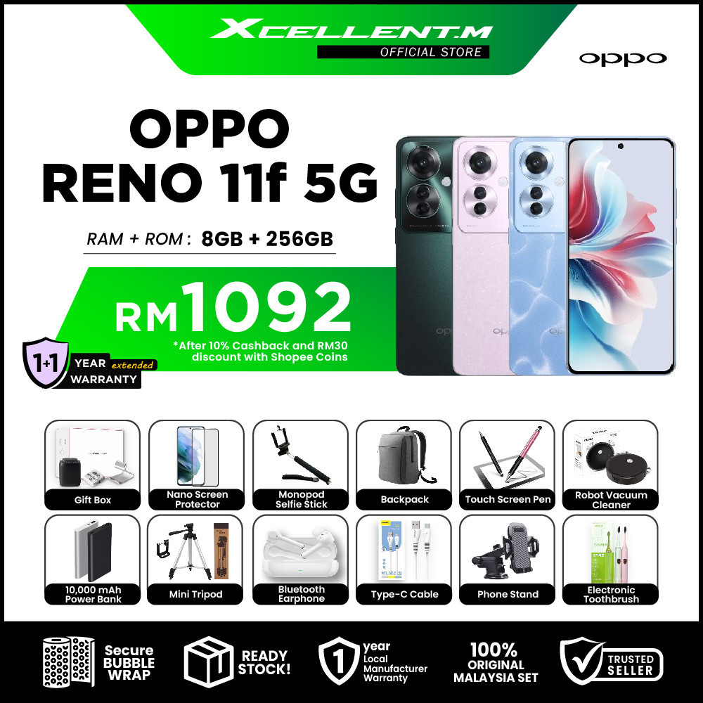 OPPO Reno 11F 5G [8GB RAM 256GB ROM] - Original OPPO Malaysia | Shopee ...