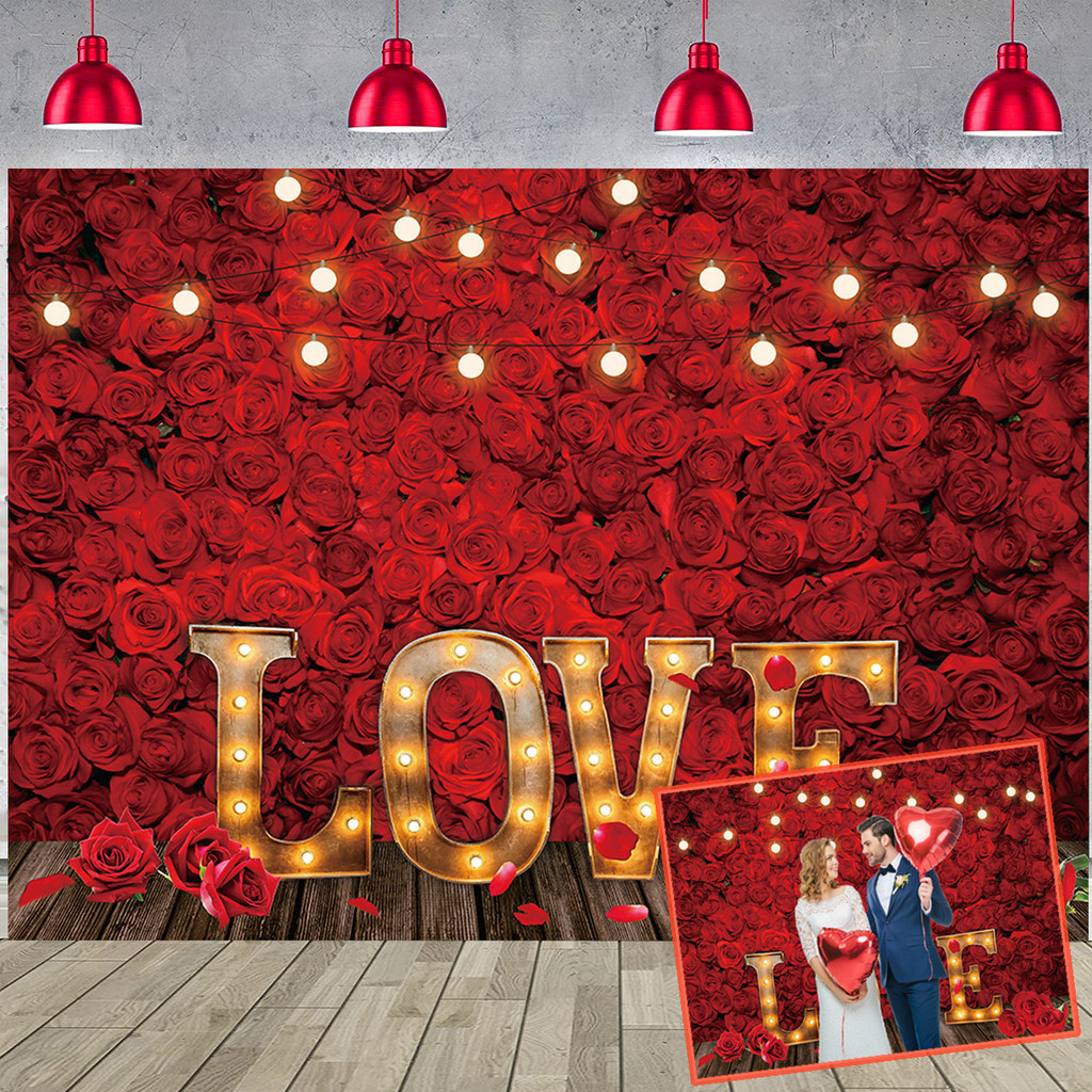 Red Rose Flower Love Background Wedding Banner Bridal Party Decoration ...