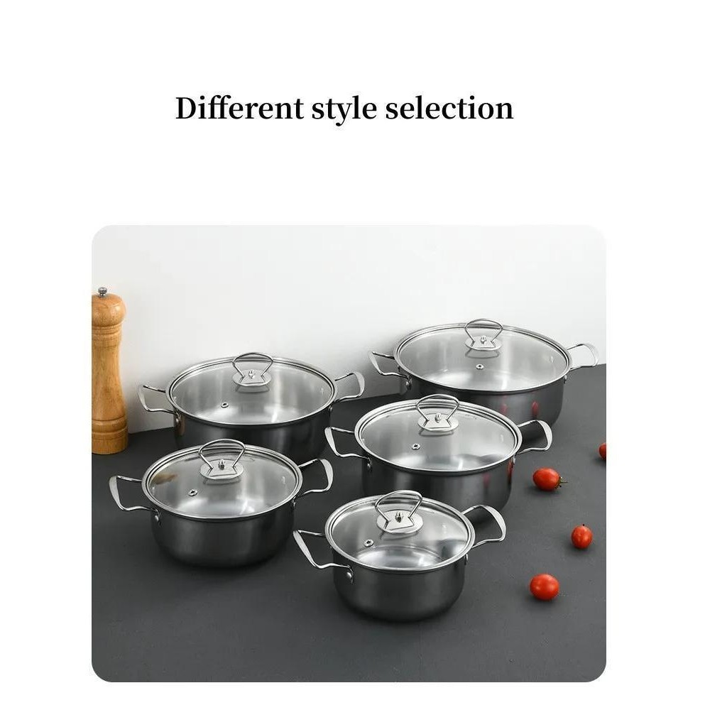 10PCS Stainless Steel Pot Set With Insulated Handle/Periuk Murah ...