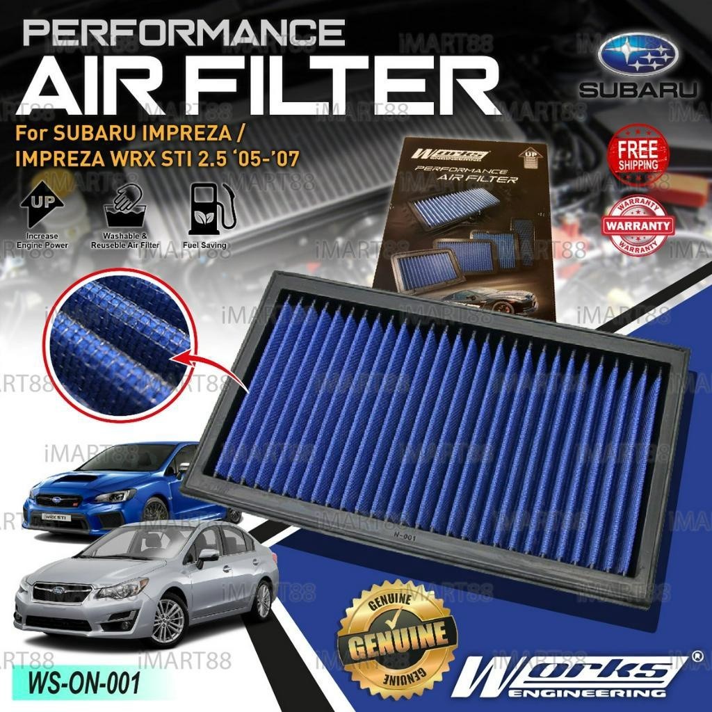 Works Engineering Drop In Air Filter Subaru Impreza WRX STI XV Forester ...