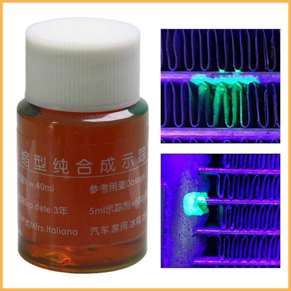 Refrigerant Leak Detector 40ml Fluorescent Leak Detection Agent Engine Oil Leak Detection