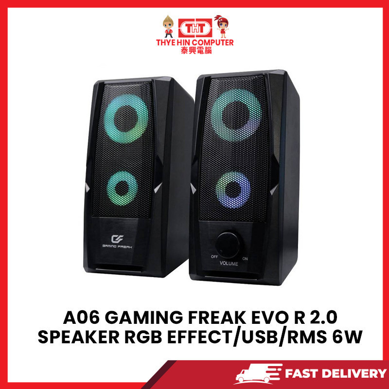 A06 GAMING FREAK EVO X 2.0 SPEAKER RGB EFFECT/USB/RMS 6W (DELIVER BY ...