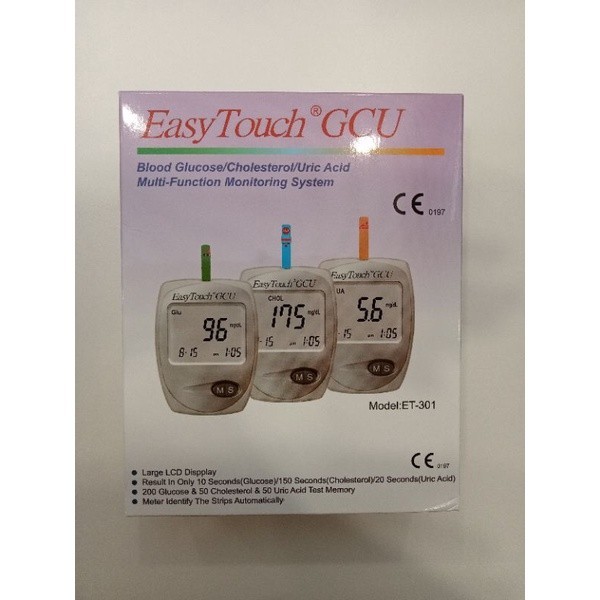 EasyTouch GCU Blood Glucose/Cholesterol/Uric Acid 3 in 1 Multi-Function ...