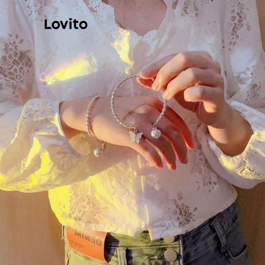 Lovito Casual Butterfly Bracelet For Women Lfa Shopee Malaysia