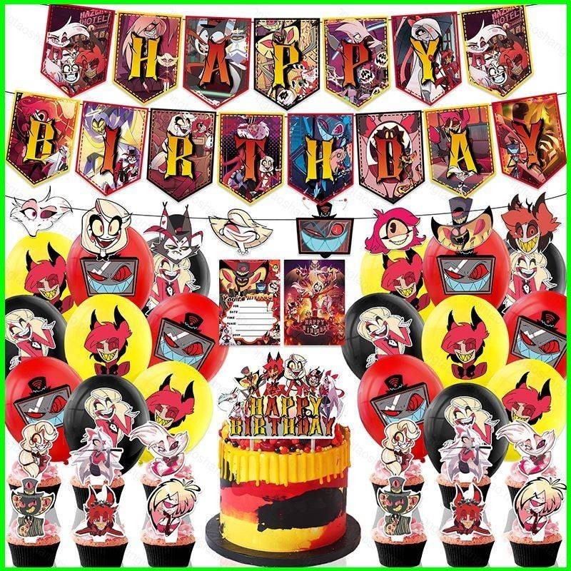 YTS Hazbin Hotel theme celebrate happy Birthday party decoration ...