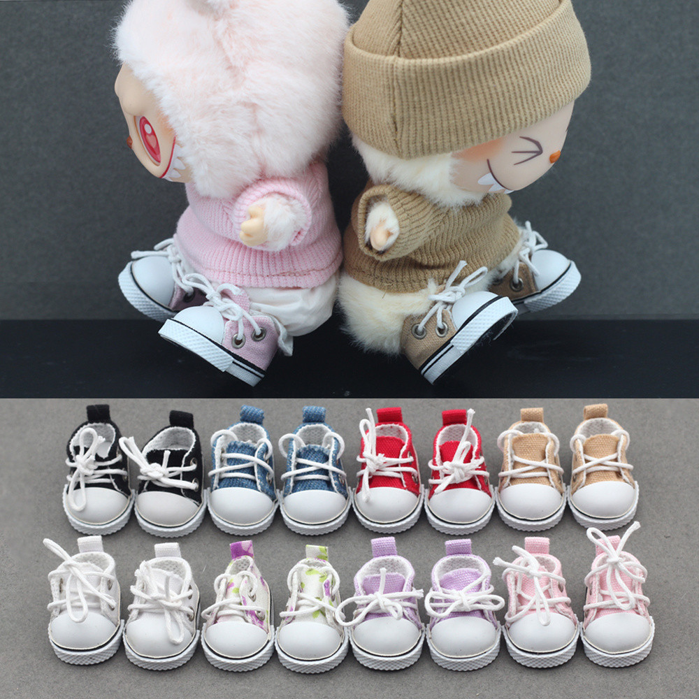 Labubu Labubu 17cm Doll Canvas Shoes 10cm Cotton Doll Shoes Dress Up ...
