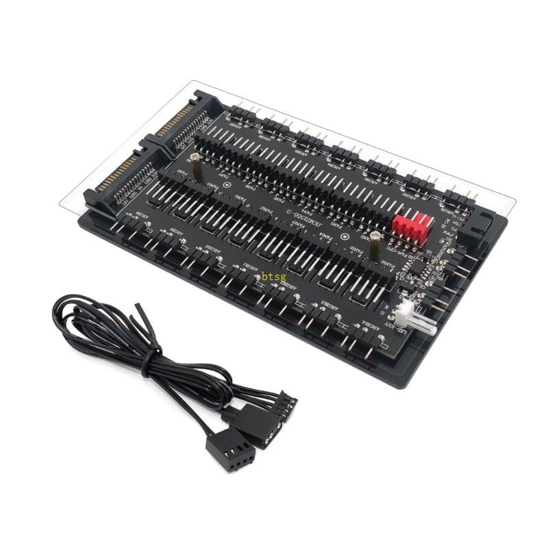 BT Cooling Fan Hub 5V 3PIN ARGB 12V 4PIN PWM Magnetic Splitter Adapter ...