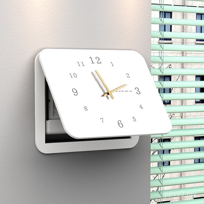 Modern Minimalist Meter Box Decorative Painting with Clock Wall Clock ...