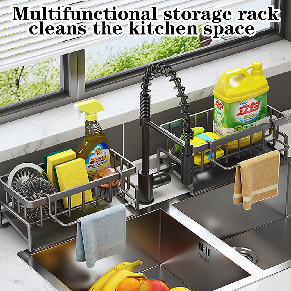 Kitchen Sink Drain Rack Stainless Steel Kitchen Sink Sponge Rack With ...