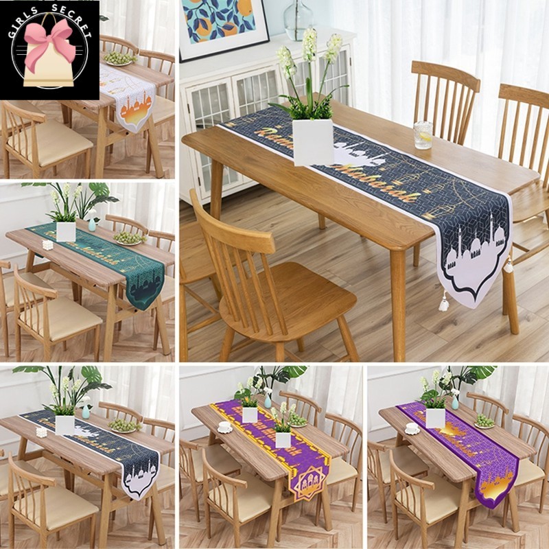 BLusetoolsHome Hari Raya Table Runner Ramadan Tablecloth Creative Star ...