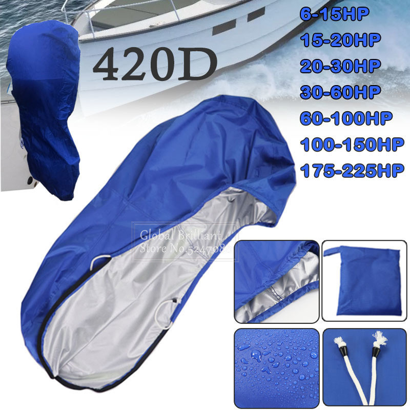 420D 6-225HP Boat Full Outboard Engine Cover Waterproof Sunshade Dust ...