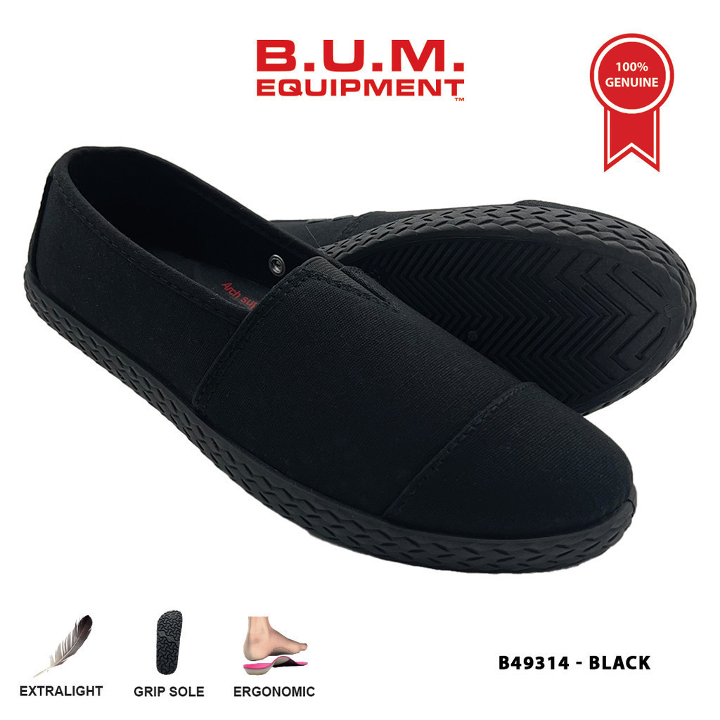 BUM Equipment Unisex Canvas Black Shoe B49314 Black School Shoe ...