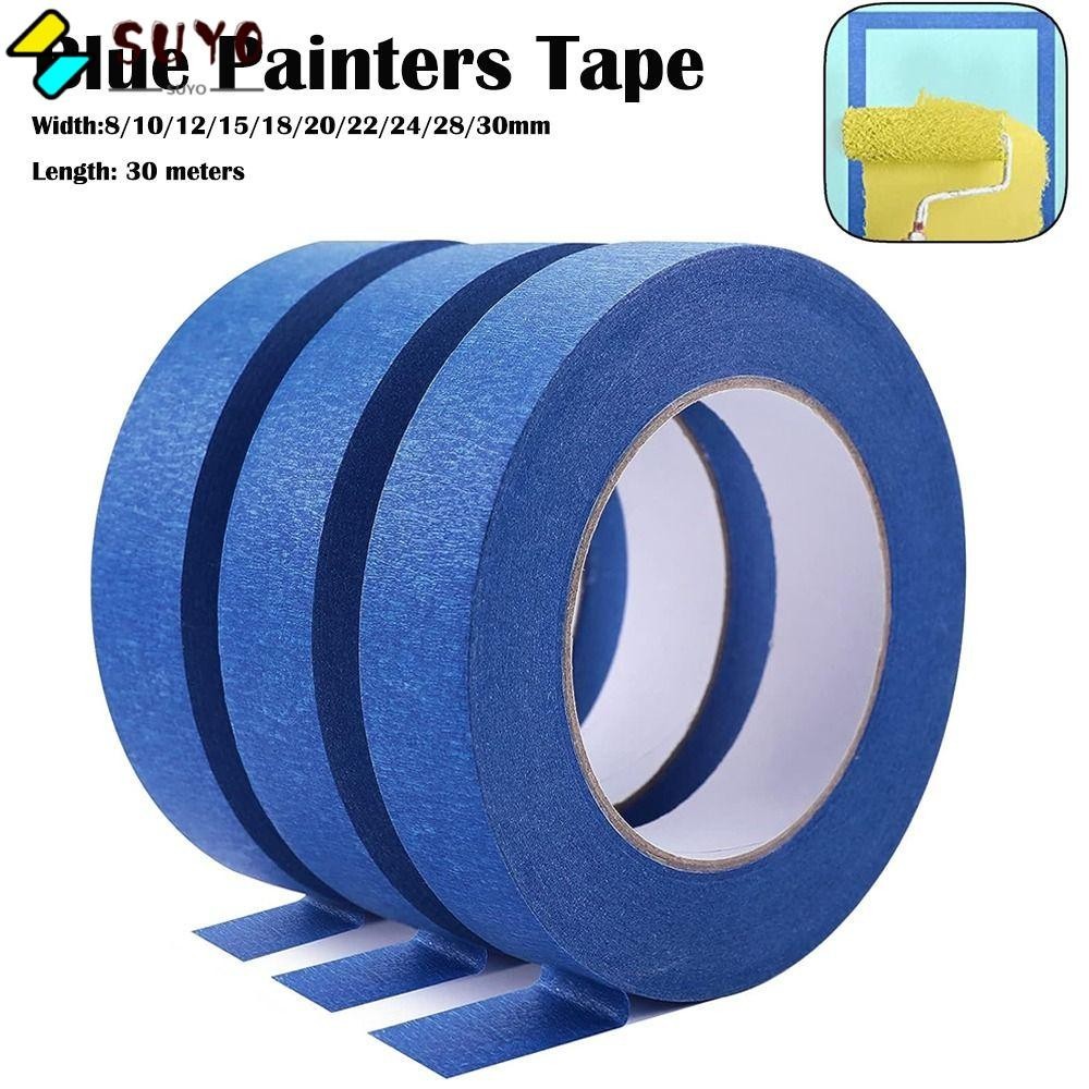 SUYO Blue Painters Tape, Blue Multi Size Painting Masking Tape, DIY