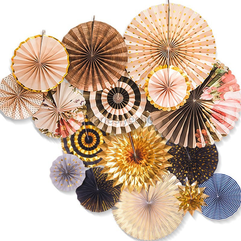 Paper Fan Decorations Set - Hanging Paper Fans Flower Set, Mexican ...