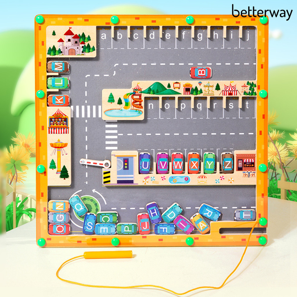 Betterway Educational Toy Montessori ic Alphabet Maze Toy Wood Sensory ...