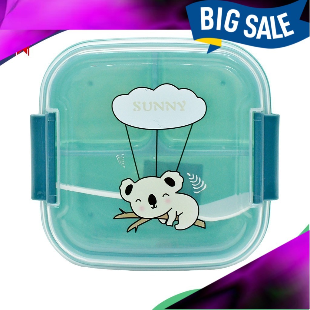 Bekas Bekal Makanan Casa 3-Compartment Square Lunch Box with Spoon (14 ...