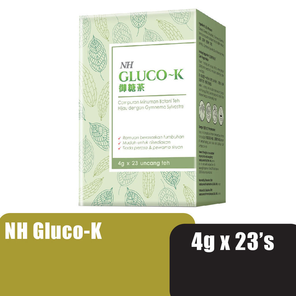 NH Gluco-K Beverage Mix Green Tea for kencing manis 23x4g (Sugar free ...