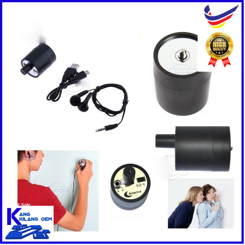 Wallmounted Bugging and Earlistening Device with Wall Microphone for