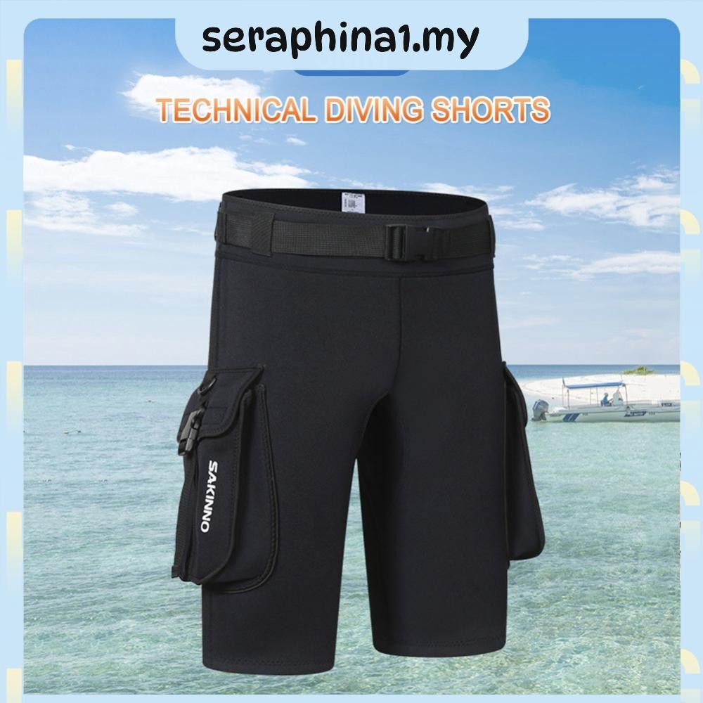 [seraphina1.my] 3mm Neoprene Wetsuit Tech Shorts Keep Warm Unisex