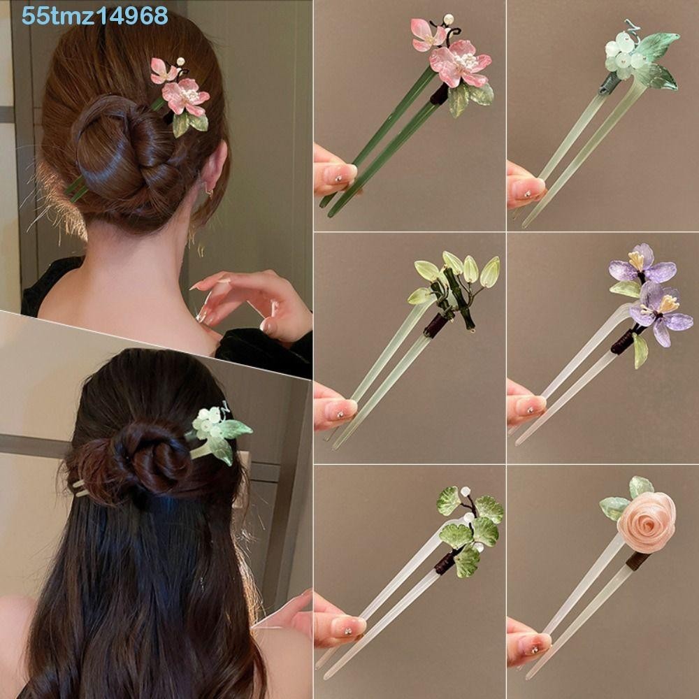 TMZ1 U Shape Hairpin, Flower Hair Chopstick Chinese Style Hair Stick ...