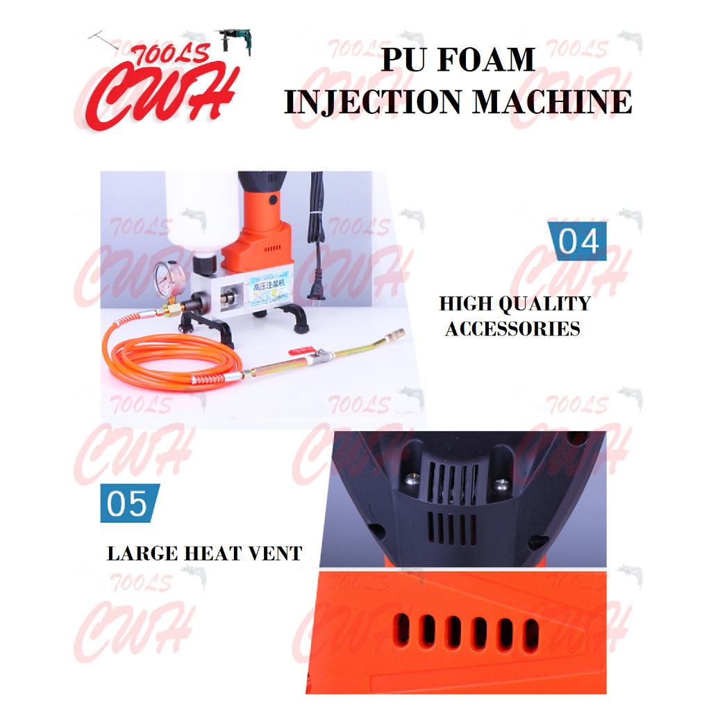 1100W 1300W PU polyurethane foam EPOXY GROUT GROUTING INJECTION PUMP ...