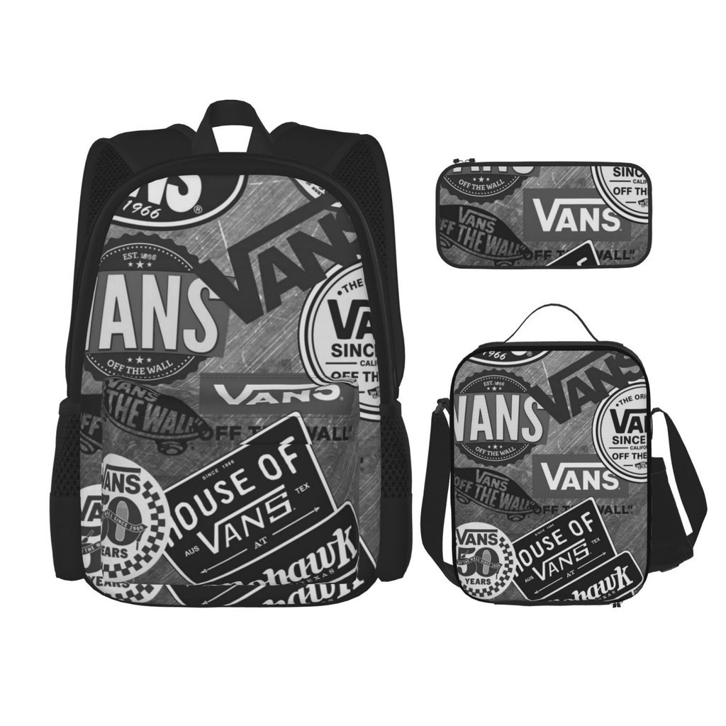 VANS School bag + pencil case + lunch bag combination 3in1 combination ...