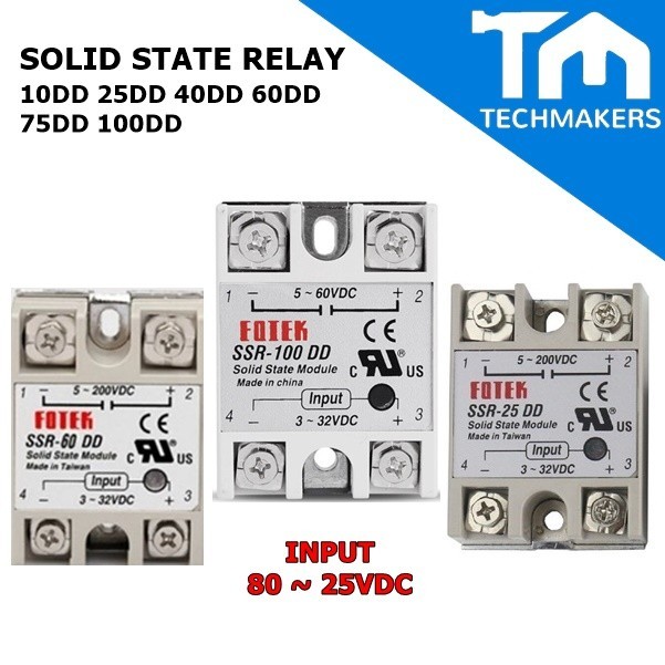 Fotek HeatSink Fotek 10A/25A/40A/75A/100A DC to DC Solid State Relay SSR - 10 DD/25 DD/40 DD/75 DD/100 DD - TECHMAKERS