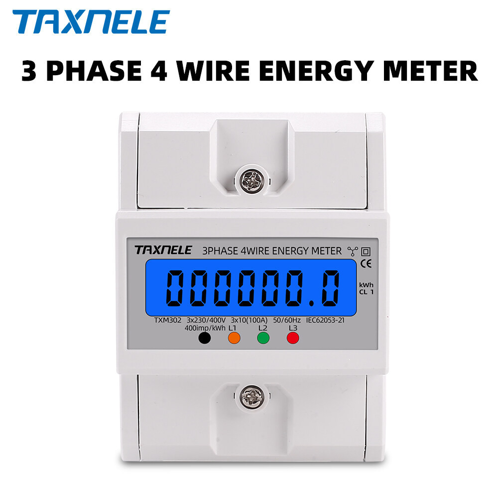 Din Rail 3 Phase 4 Wire Electronic Watt Power Consumption Energy Meter ...