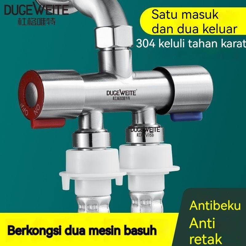 Faucet One-to-Two Joint Universal Three-Way Diverter Valve Washing ...