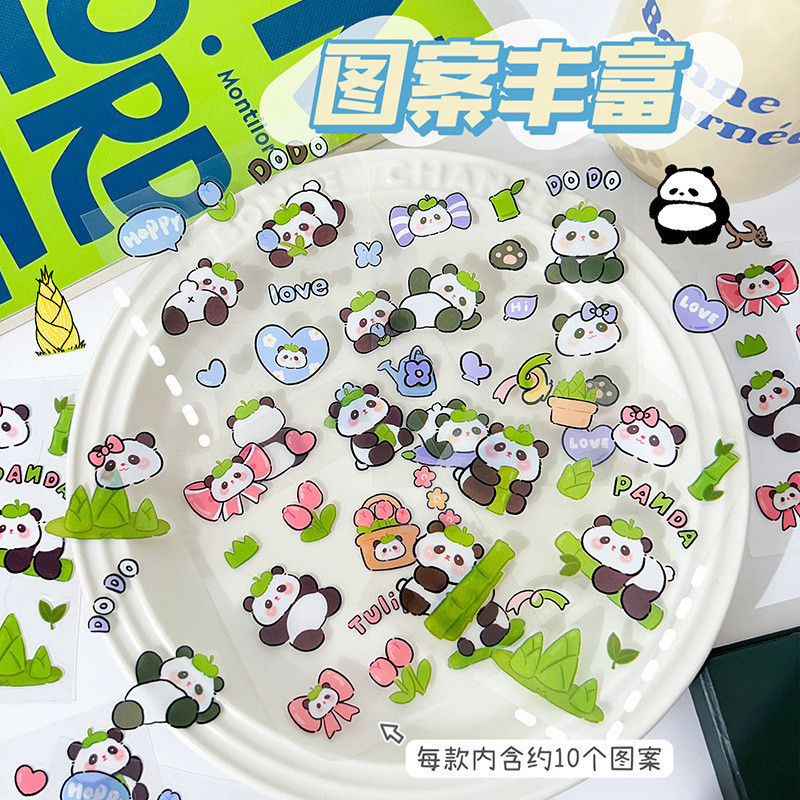 [Ready Stock] Panda Stickers Waterproof Handbook Stickers Painting Cute ...