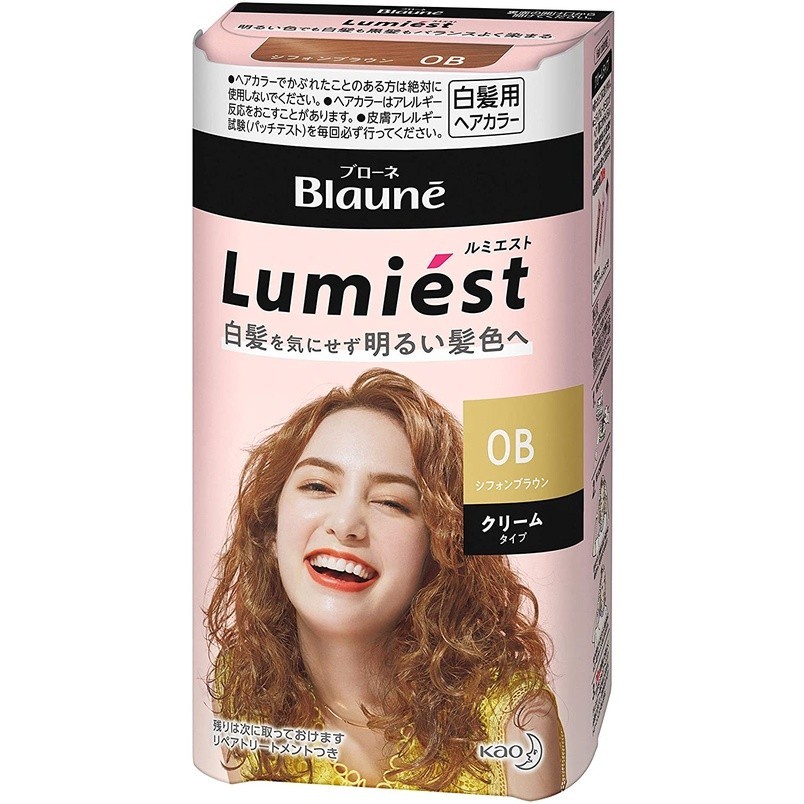[JAPAN] KAO Blaune Lumiest Hair Color Cream Type Gray Hair Dye Shopee