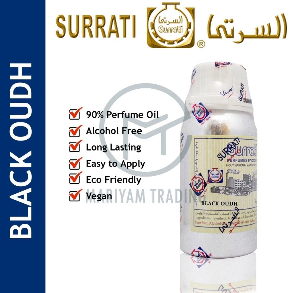 Black Oudh Surrati 100ml Made in Saudi Arabia Premium Perfume