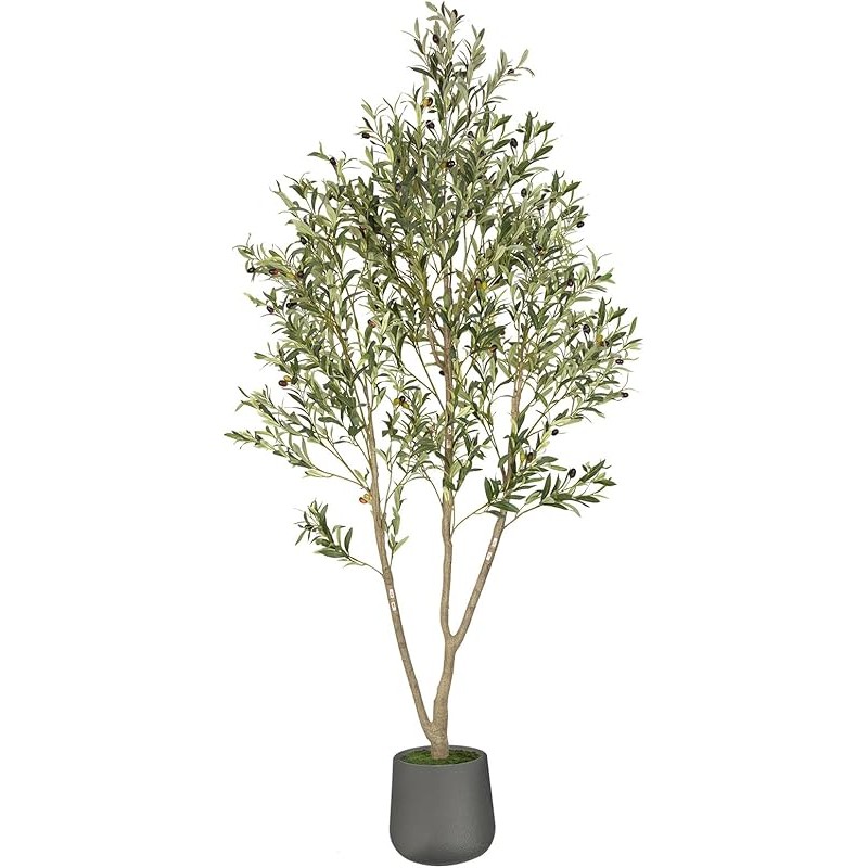Olive Trees Artificial Indoor, 5FT Tall Faux Olive Tree with White Tall ...