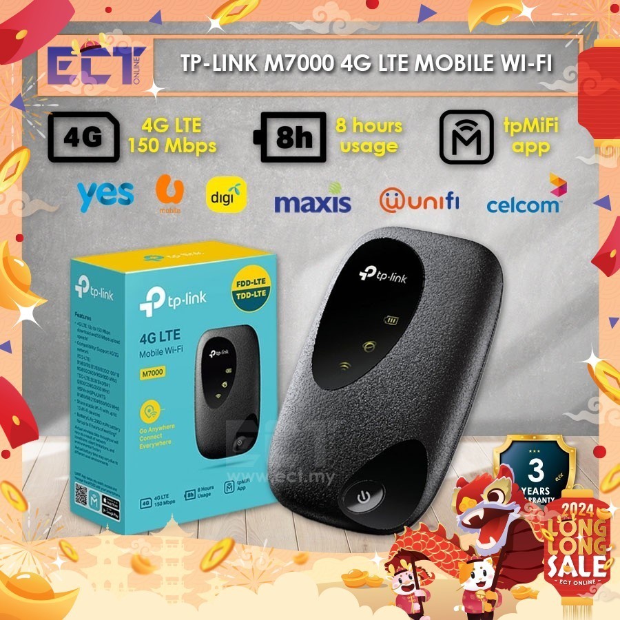 TPLink M7000 150Mbps Wireless Portable 4G LTE Sim Card Mobile WiFi
