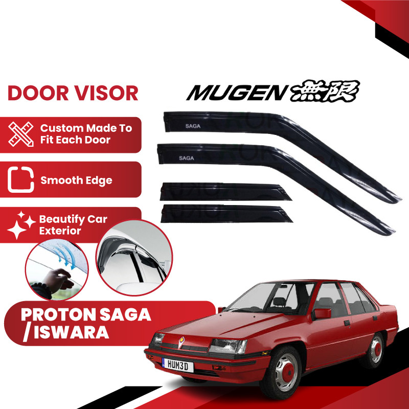 Proton Saga LMST Iswara Magma Saga (4pcs/set) Door Visor Mugen Style