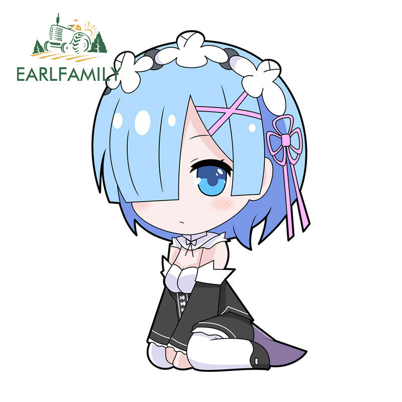 EARLFAMILY 13cm Re Zero Car Stickers Anime Rem Ram Occlusion Scratch