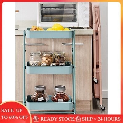 TNT Foldable Kitchen Trolley Rack Multi-Functional Storage Trolley Rack ...