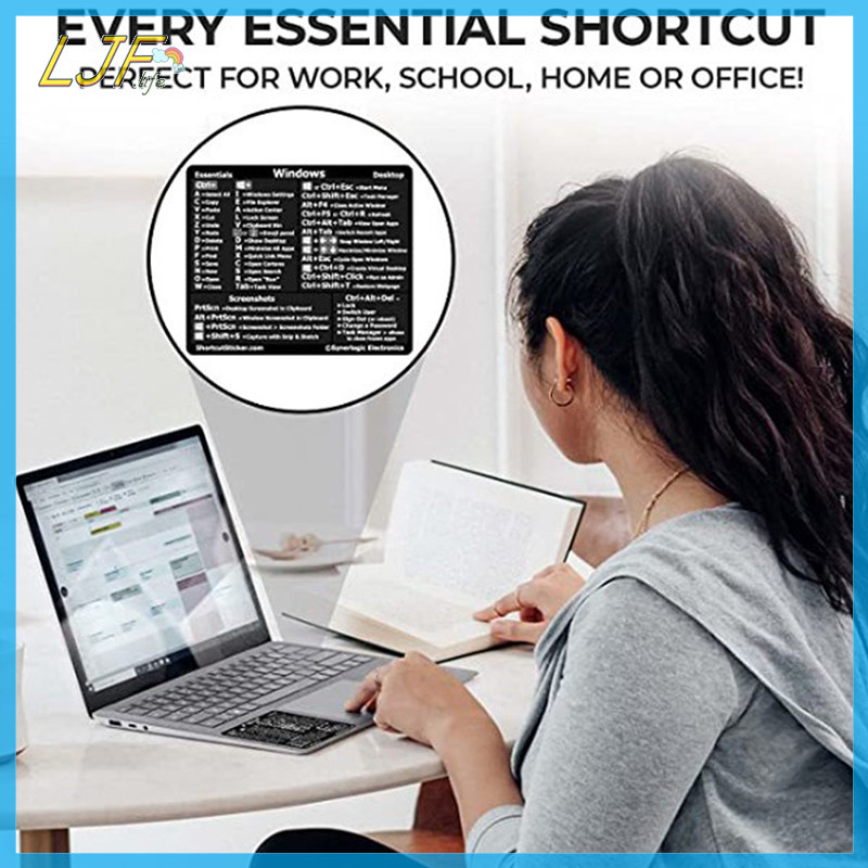 LJF 30Pcs Windows+ Word/Excel /Adobe Photoshop Keyboard Guide Shortcut ...